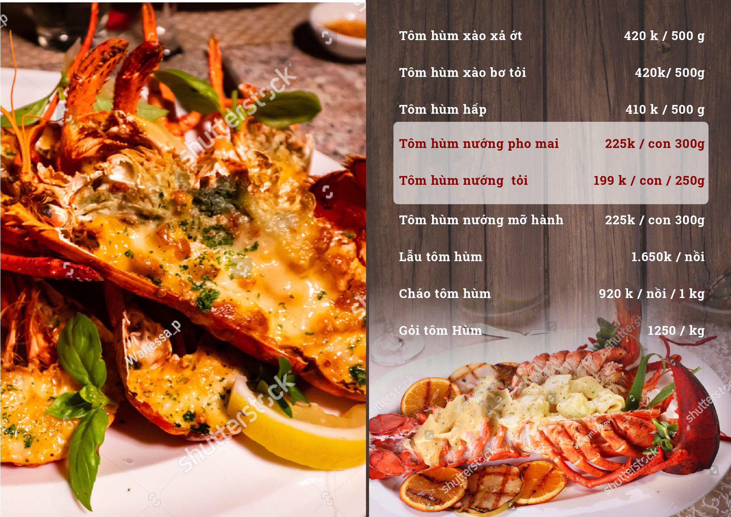 Các Món Tôm Hùm Order - Nhà Hàng Hải Sản Tôm Hùm Cua Hoàng Đế Baba